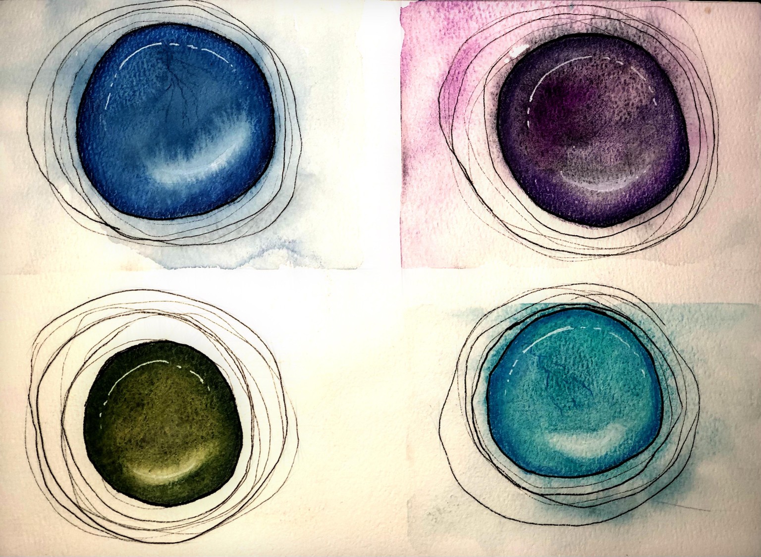 Watercolor Gemstones - image 2 - student project