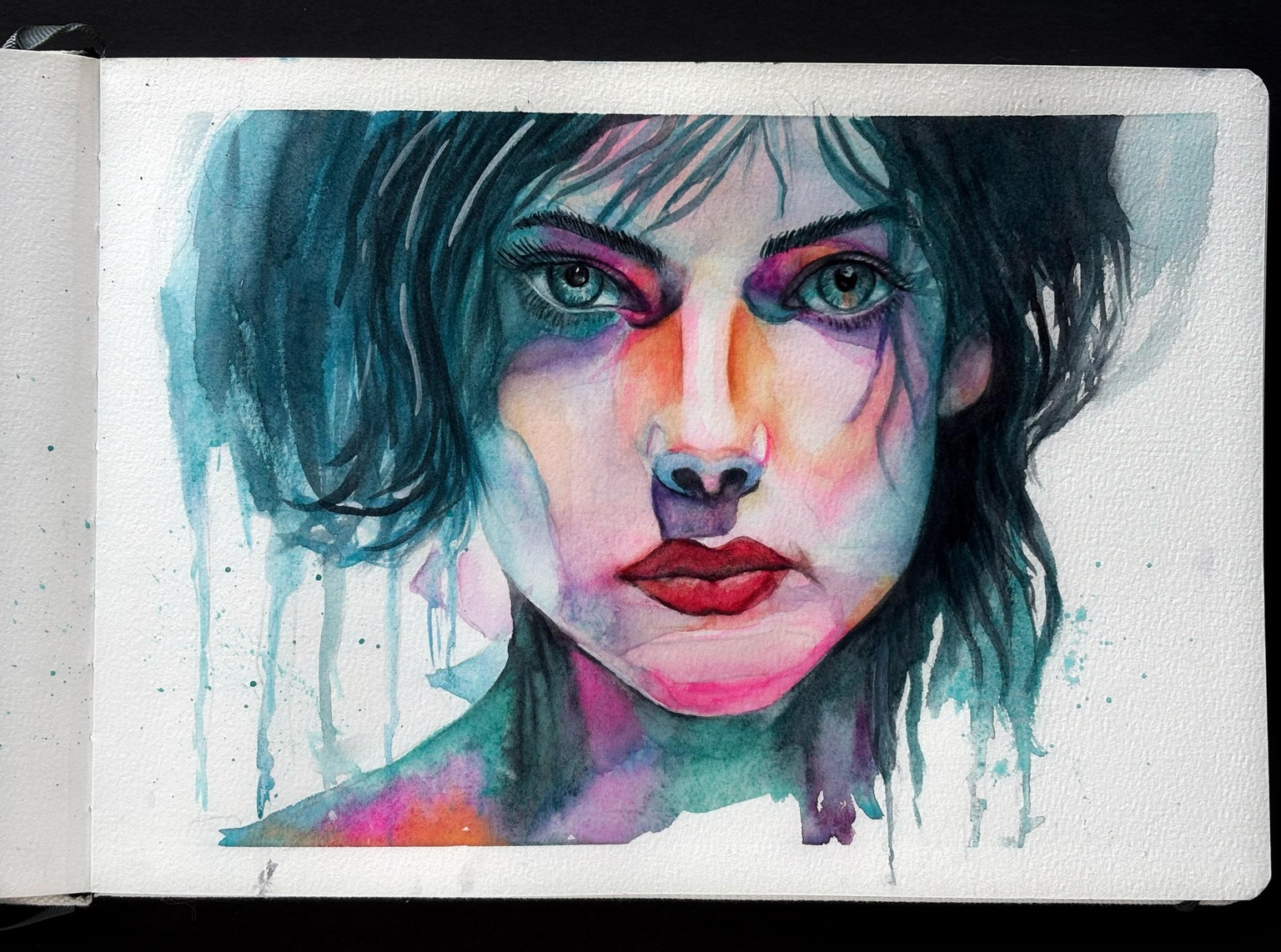 Watercolor Expressive Portrait - image 2 - student project