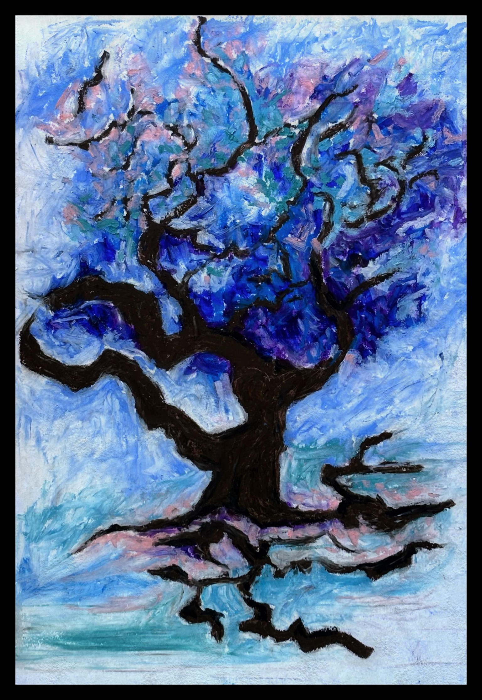 Abstract Oil Pastel Tree - image 1 - student project