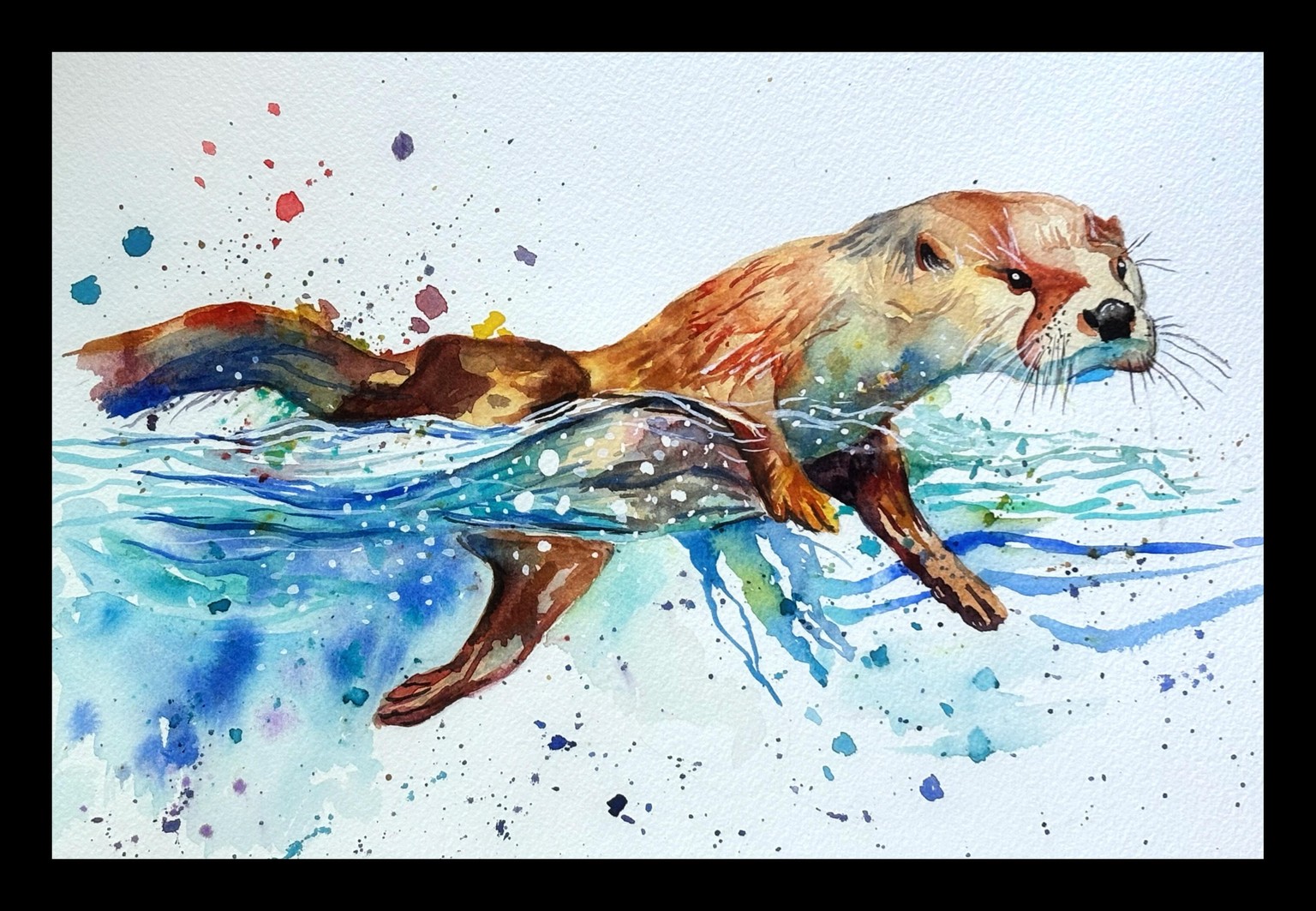 Splashy Watercolor Otter - image 1 - student project