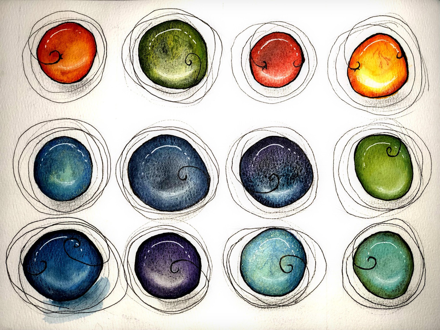 Watercolor Gemstones - image 1 - student project