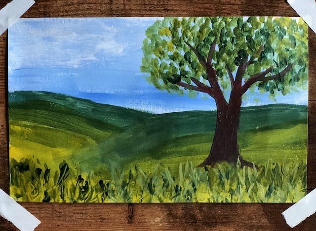 Beginner landscape painting with acrylic paint - image 1 - student project