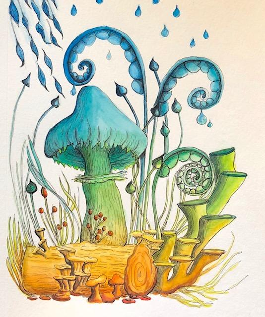 Watercolor Mushrooms - image 1 - student project