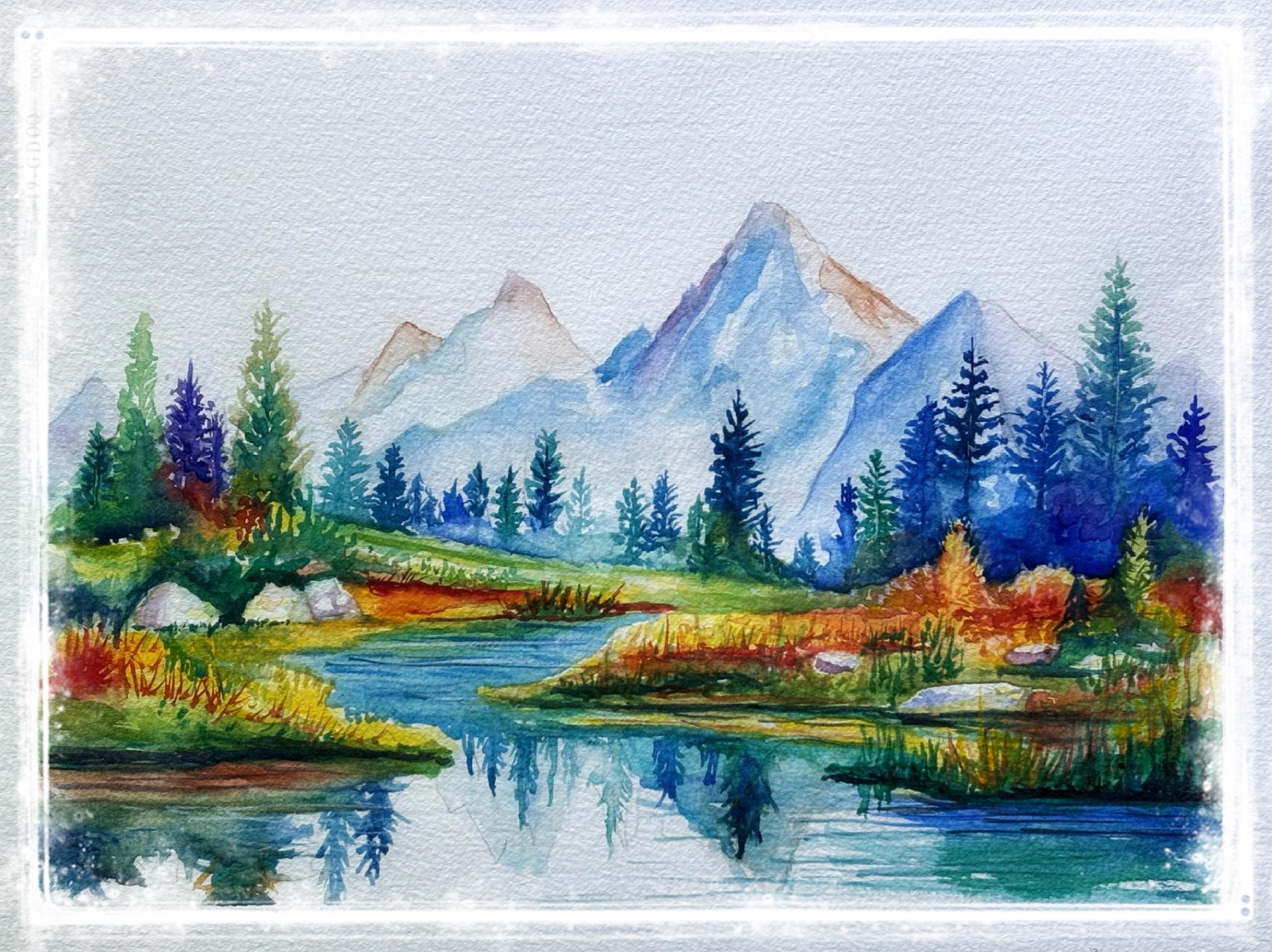 Expressive Watercolor Landscape - image 1 - student project