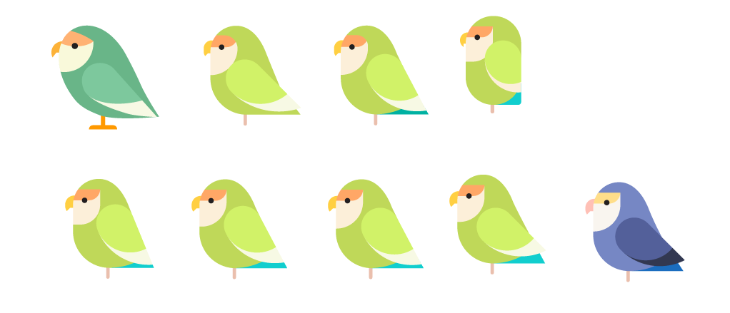 Lovebirds geometric style - image 3 - student project