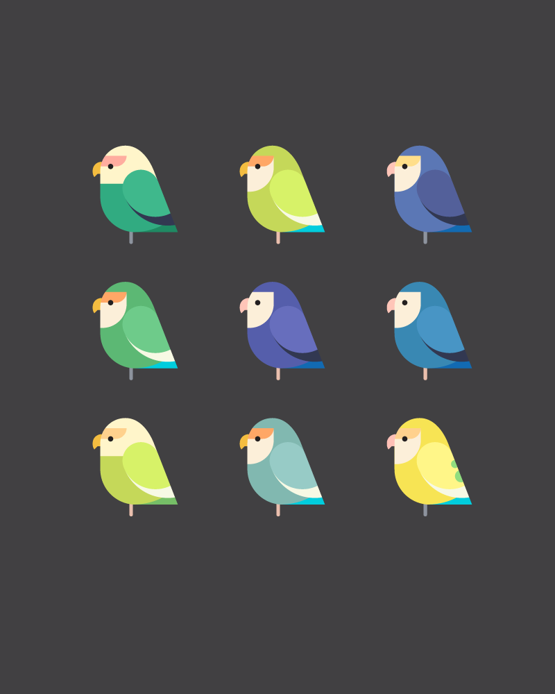 Lovebirds geometric style - image 1 - student project