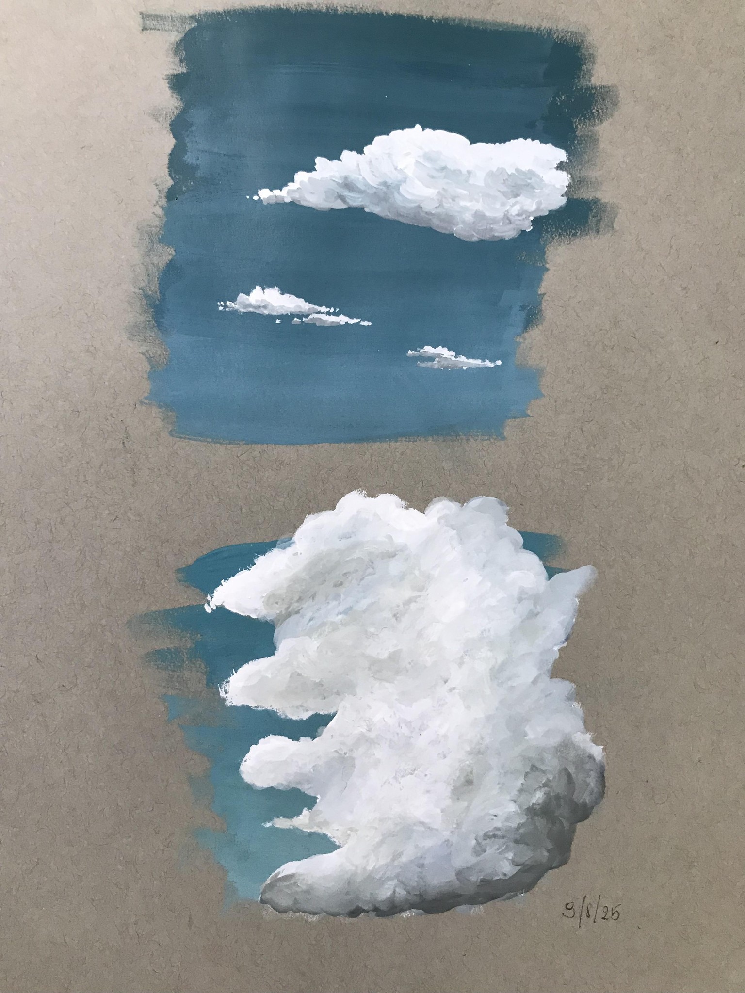 Clouds using gouache - image 1 - student project