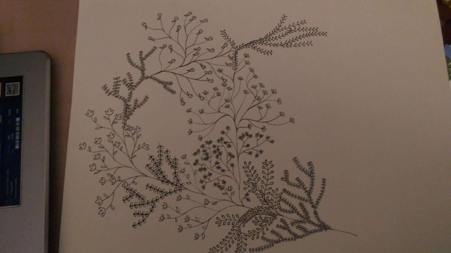 Floral doodles with letter A - image 1 - student project