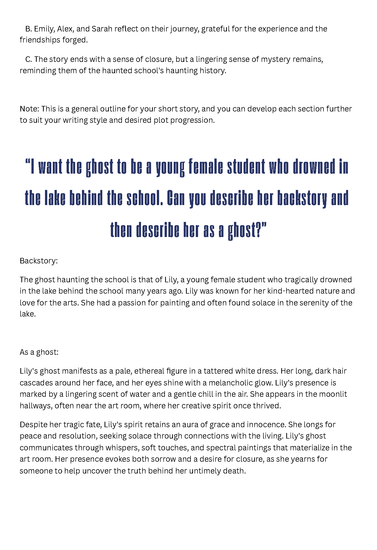 Outlining a short horror story - image 3 - student project