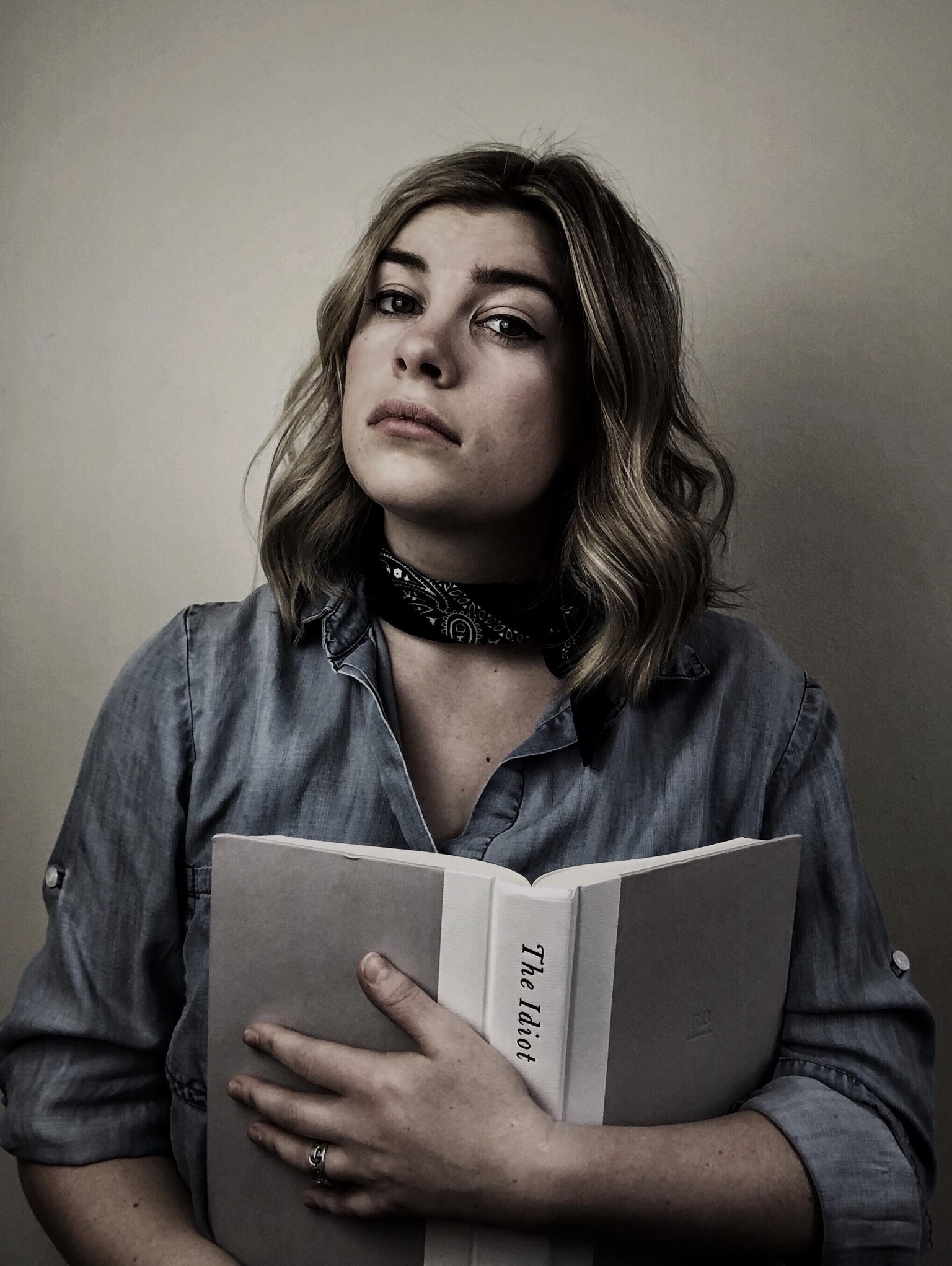 Moody self-portrait-- focused mostly on learning proper lighting from your class - image 1 - student project