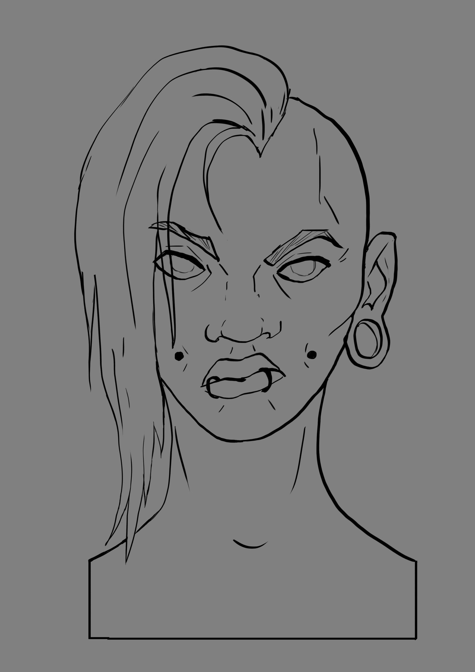 Head Study (Male, Female, Villain, Punk Girl, Buddy) - image 13 - student project