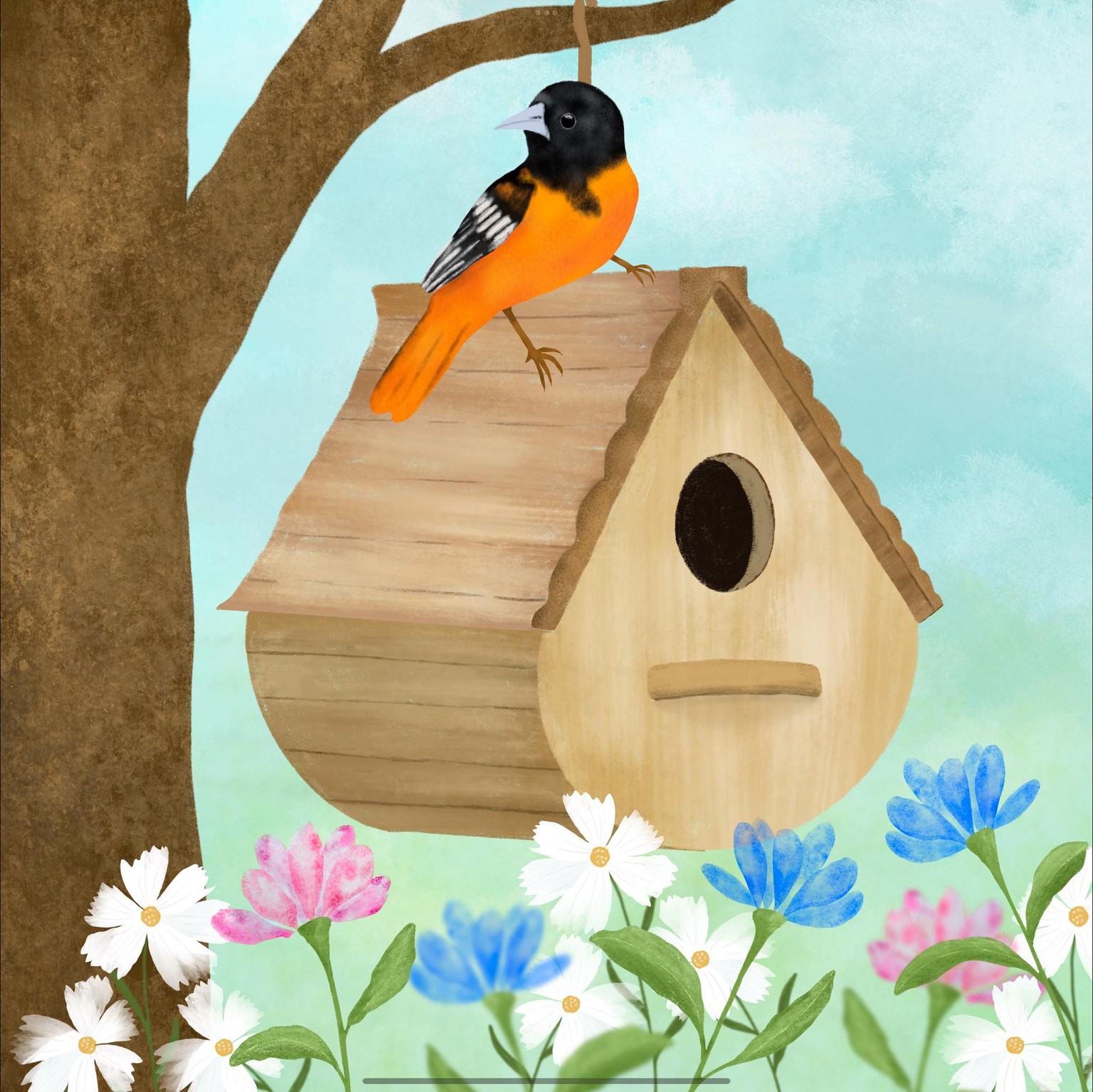 Cute bird and his house and W - image 1 - student project