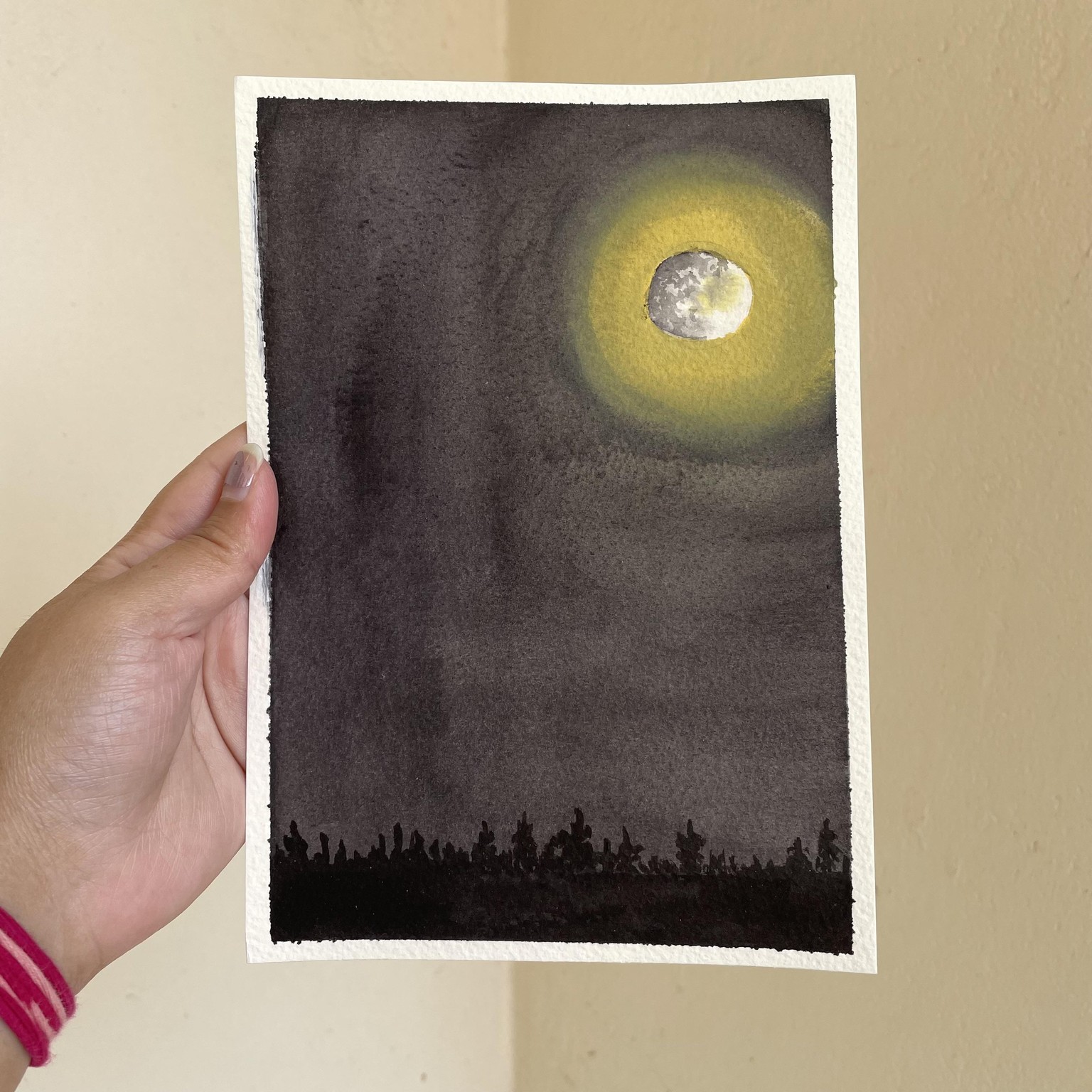 Watercolour Moonscape - image 1 - student project