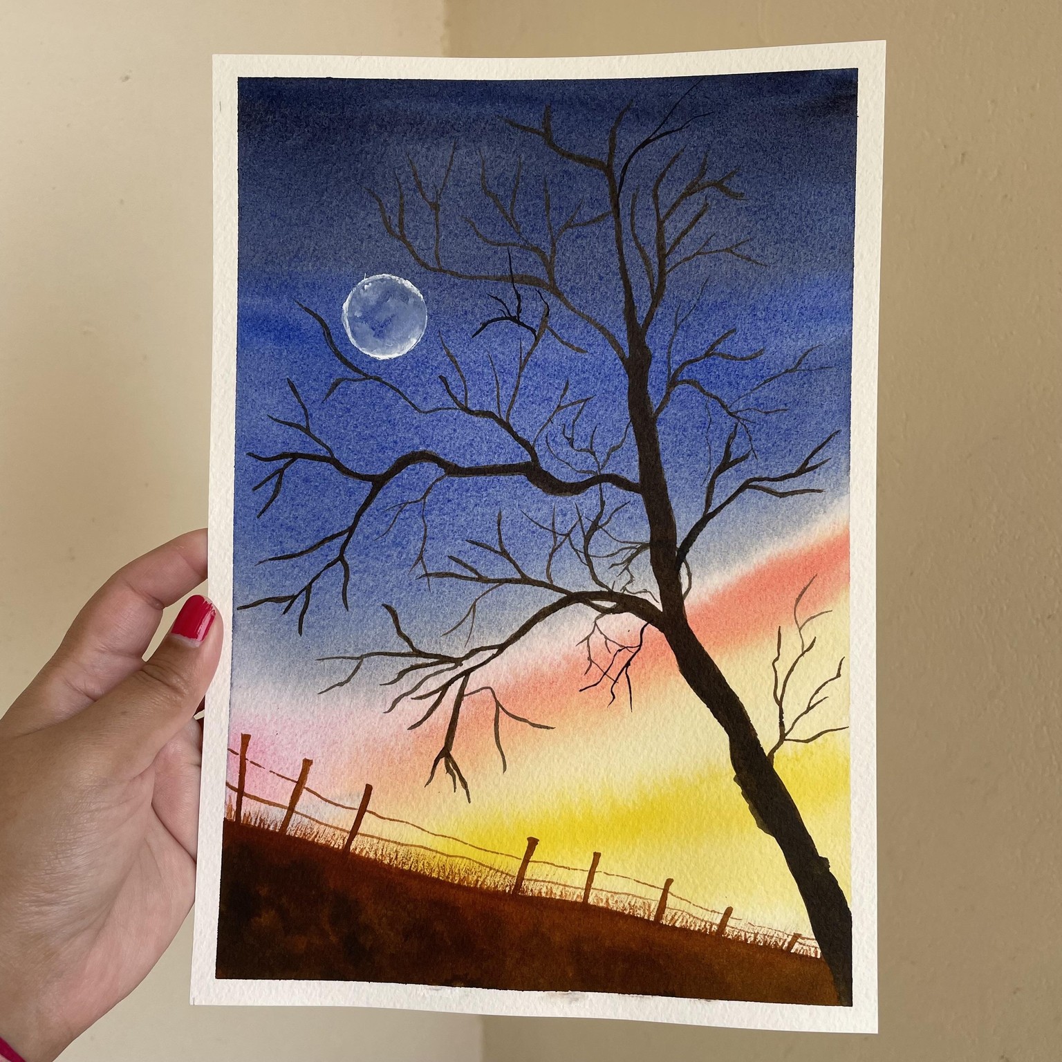 Watercolour Moonscape - image 7 - student project