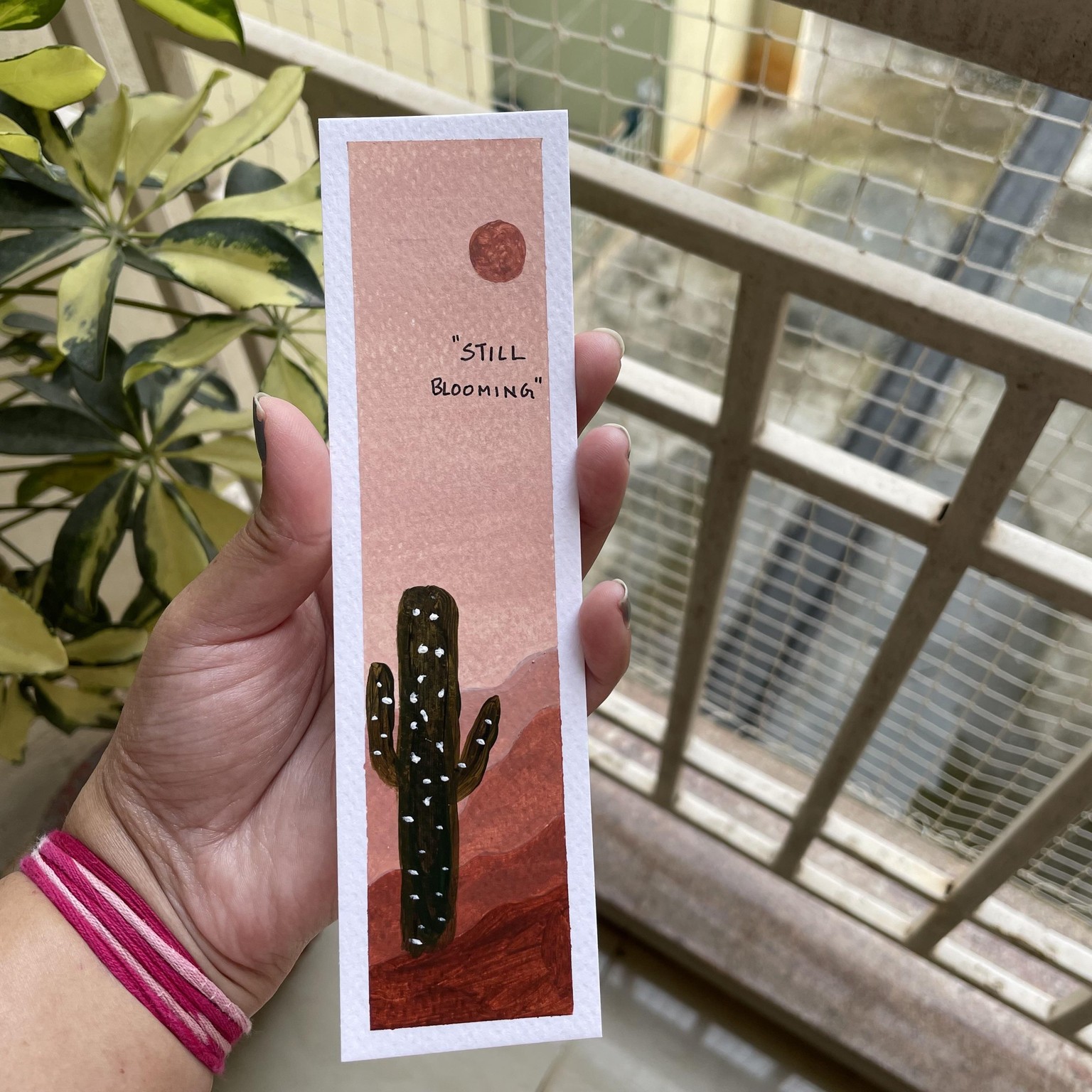 30 days acrylic painting - bookmark landscape in boho style - image 29 - student project