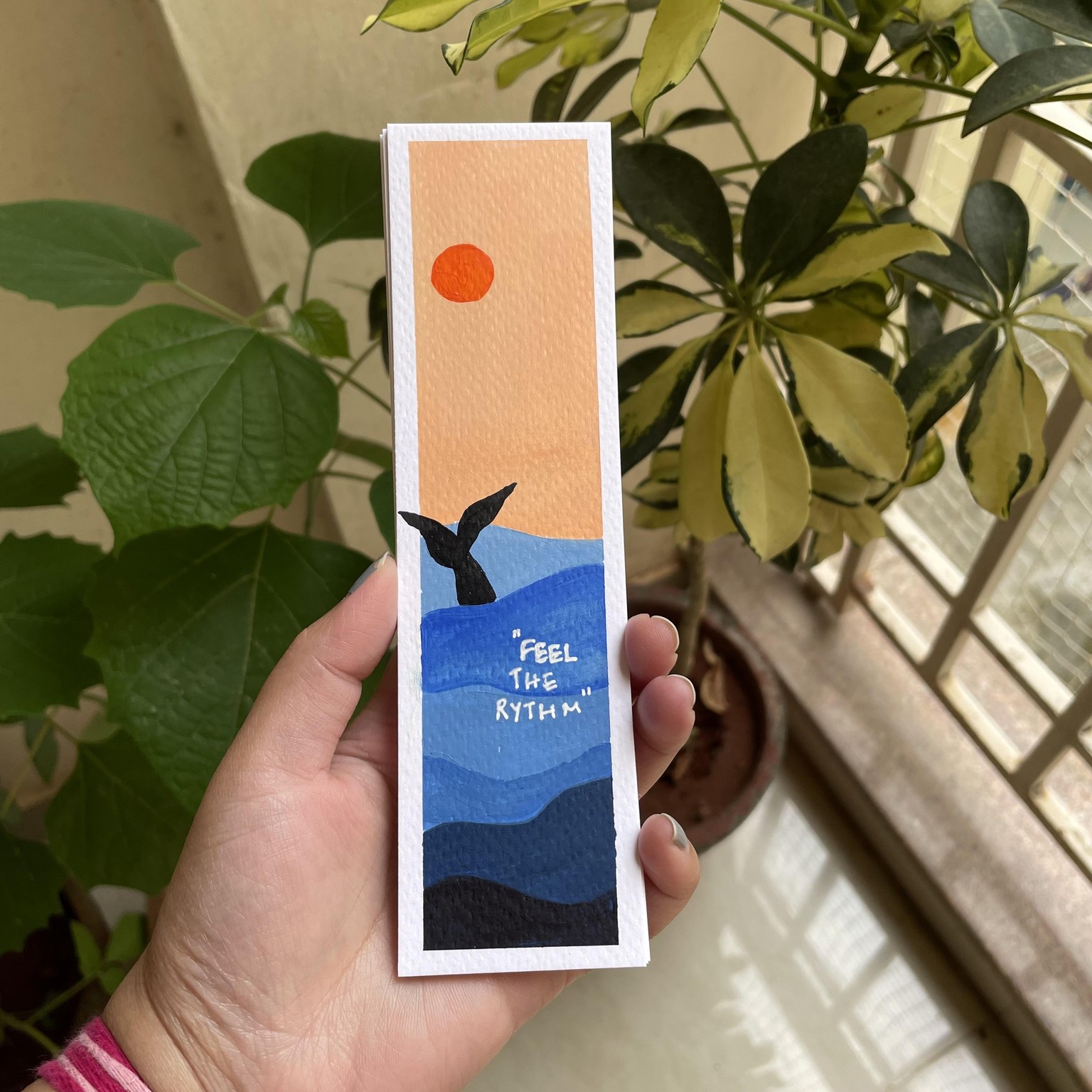 30 days acrylic painting - bookmark landscape in boho style - image 21 - student project