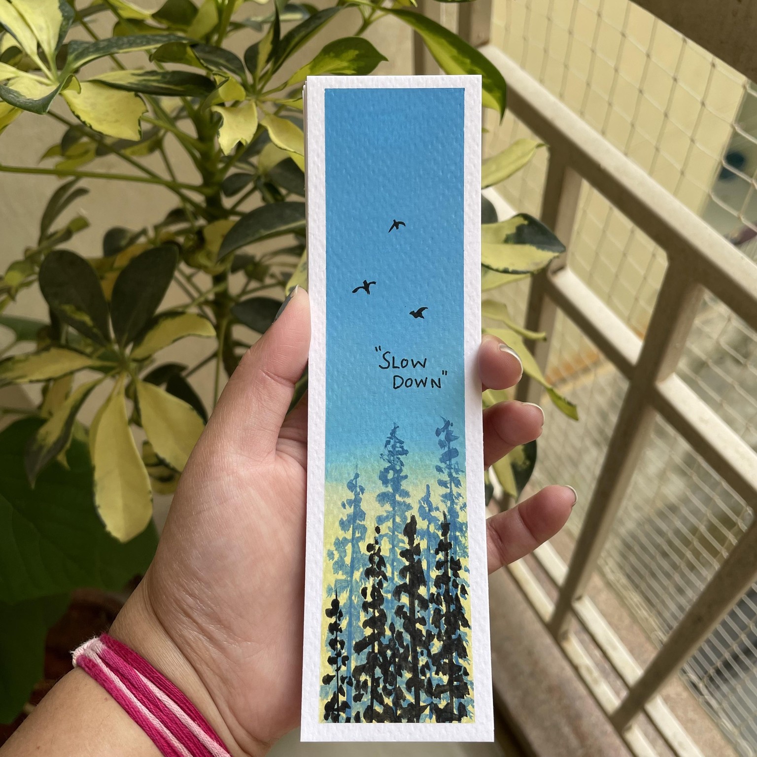 30 days acrylic painting - bookmark landscape in boho style - image 30 - student project