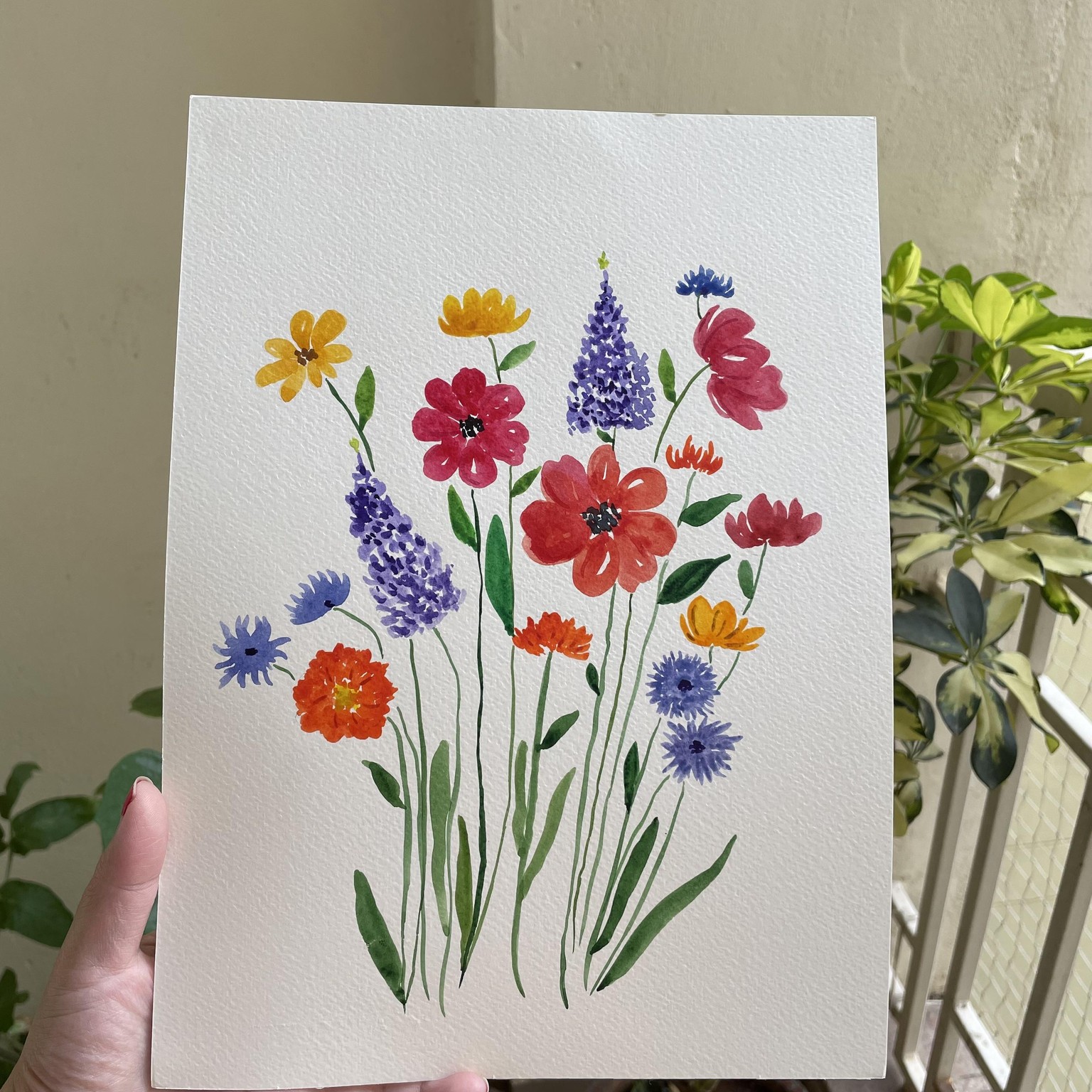 Watercolour wildflower meadow - image 1 - student project