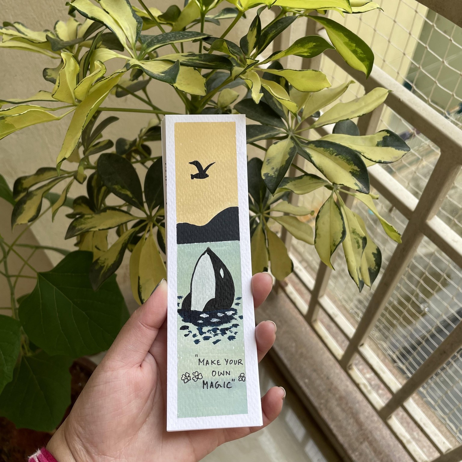 30 days acrylic painting - bookmark landscape in boho style - image 32 - student project