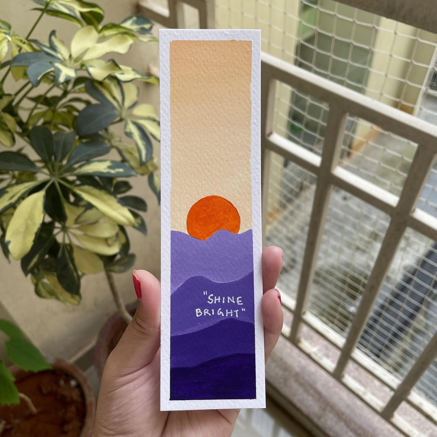 30 days acrylic painting - bookmark landscape in boho style - image 26 - student project