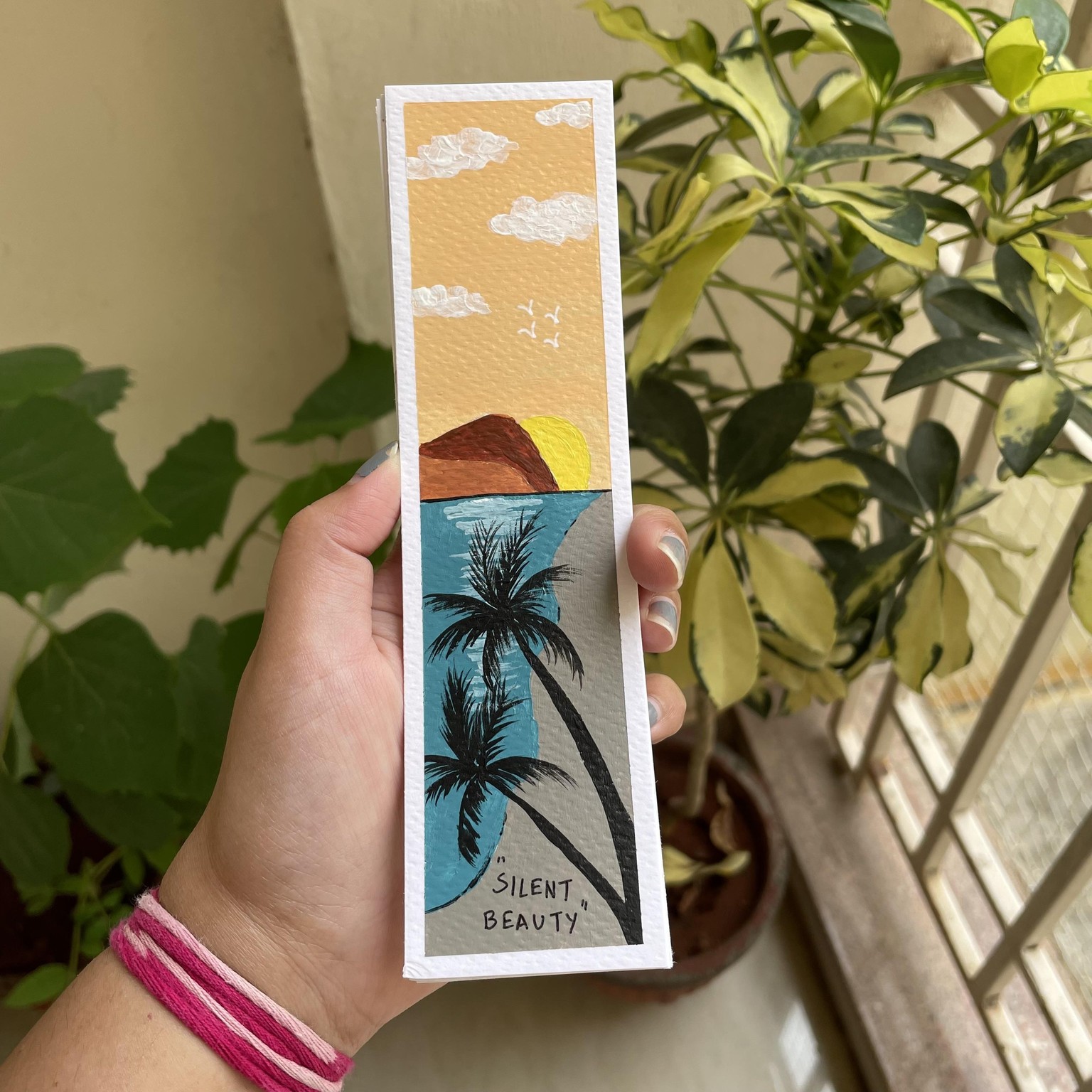 30 days acrylic painting - bookmark landscape in boho style - image 6 - student project