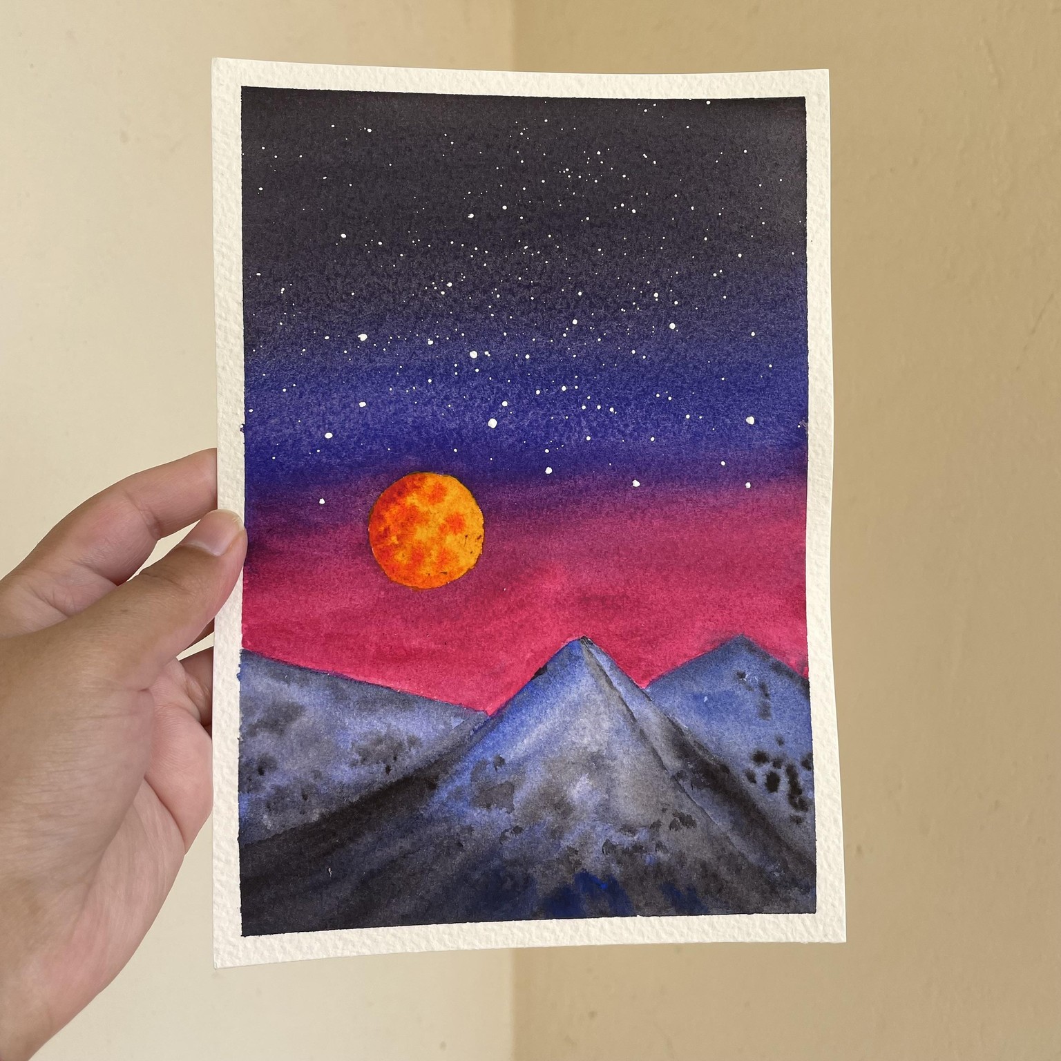 Watercolour Moonscape - image 2 - student project