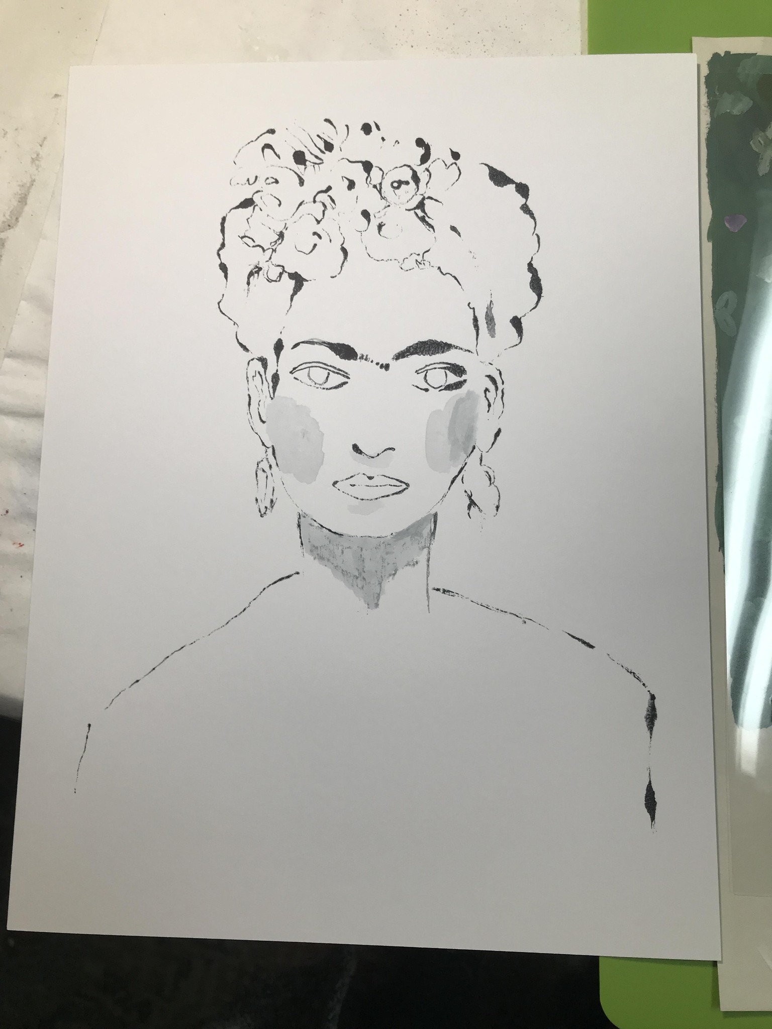 Blotted Line Monoprinting - image 4 - student project