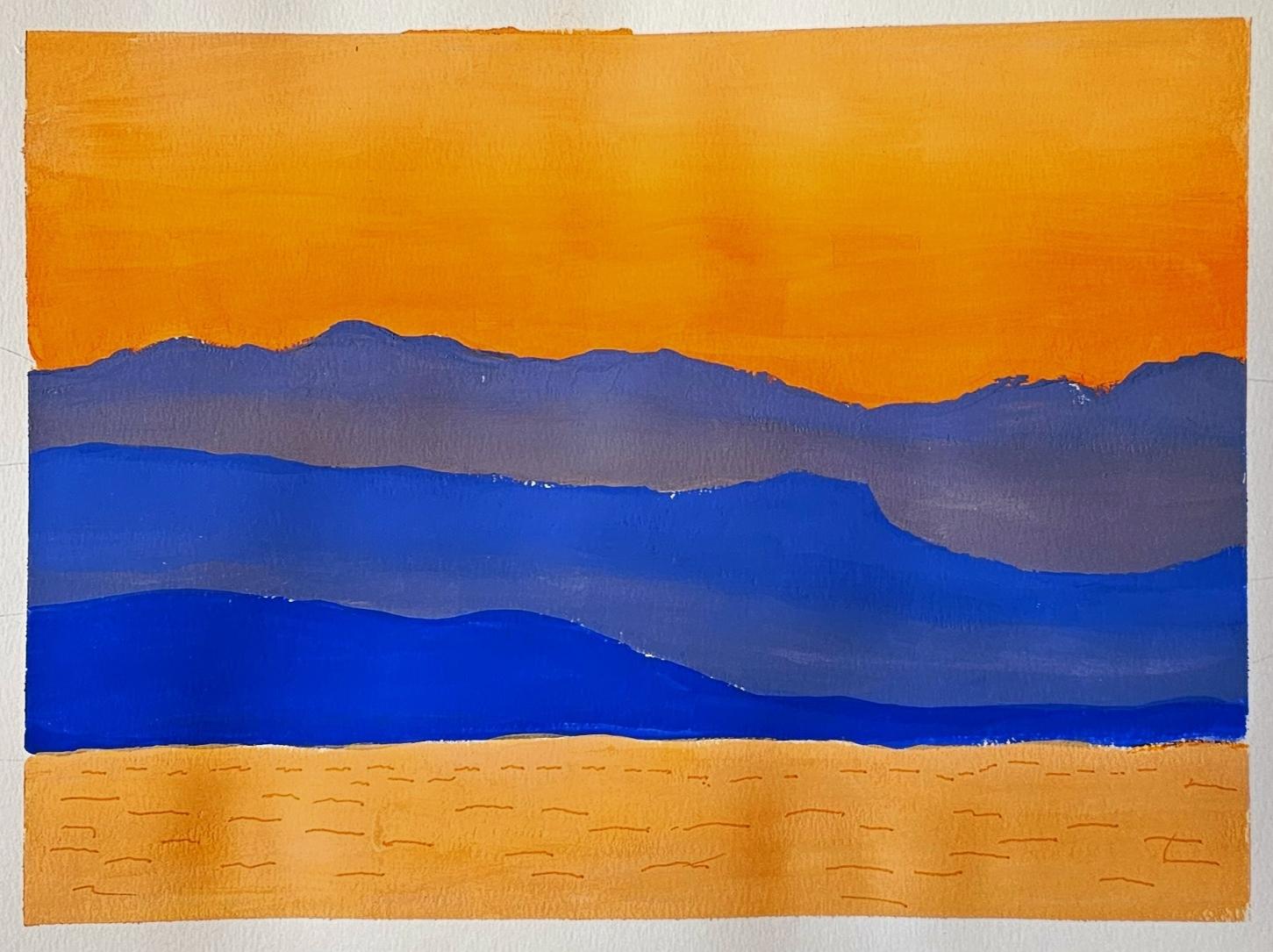 Misty mountains and lake at sunset - image 1 - student project