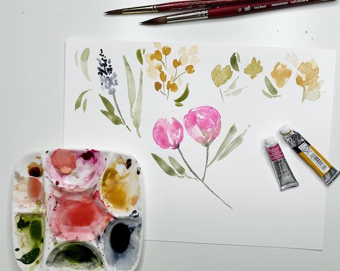 Watercolor Loose Florals - image 1 - student project