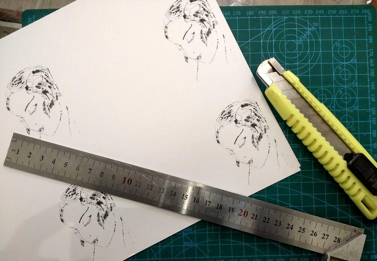 Using a monoprint to create the note cards - image 3 - student project