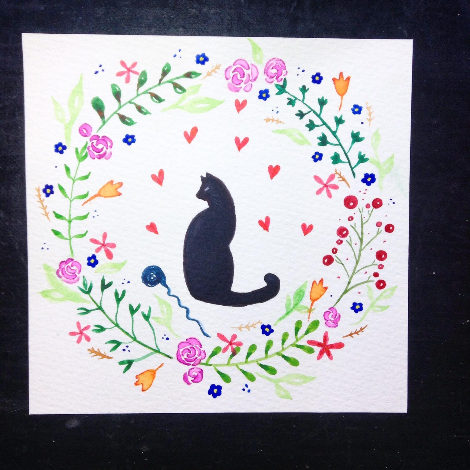 Floral wreath with cat - image 3 - student project