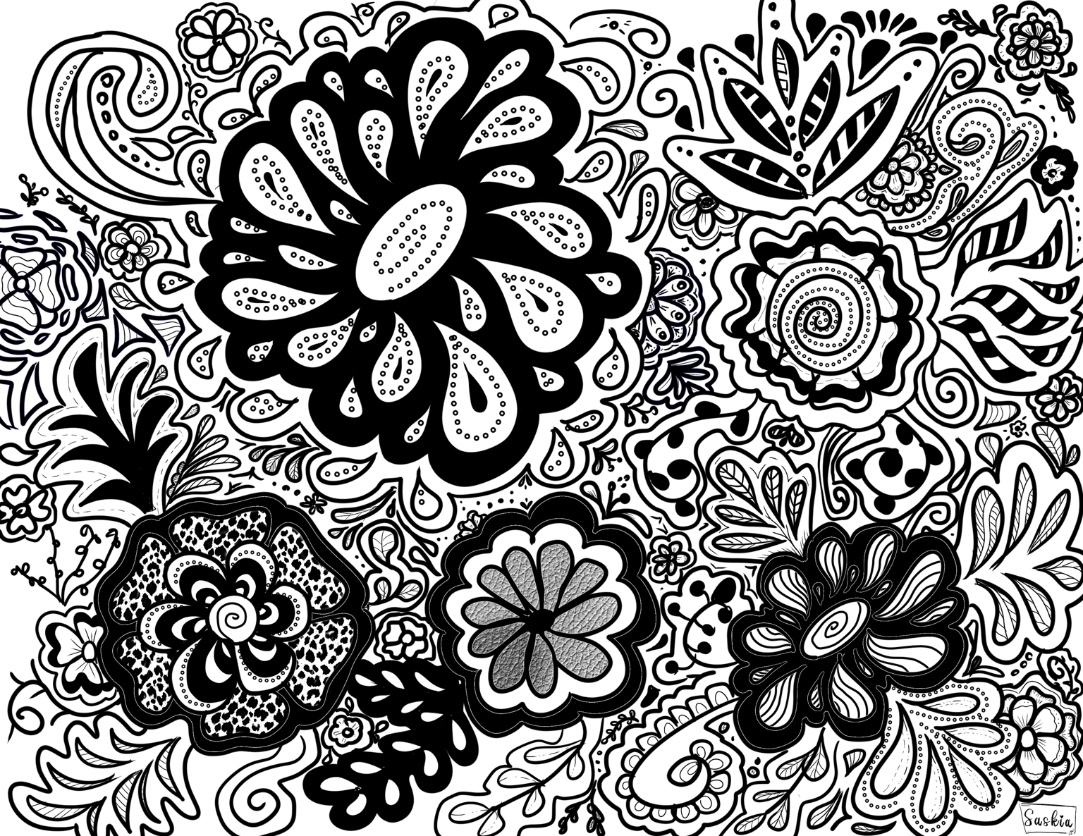 Doodling flowers - image 1 - student project