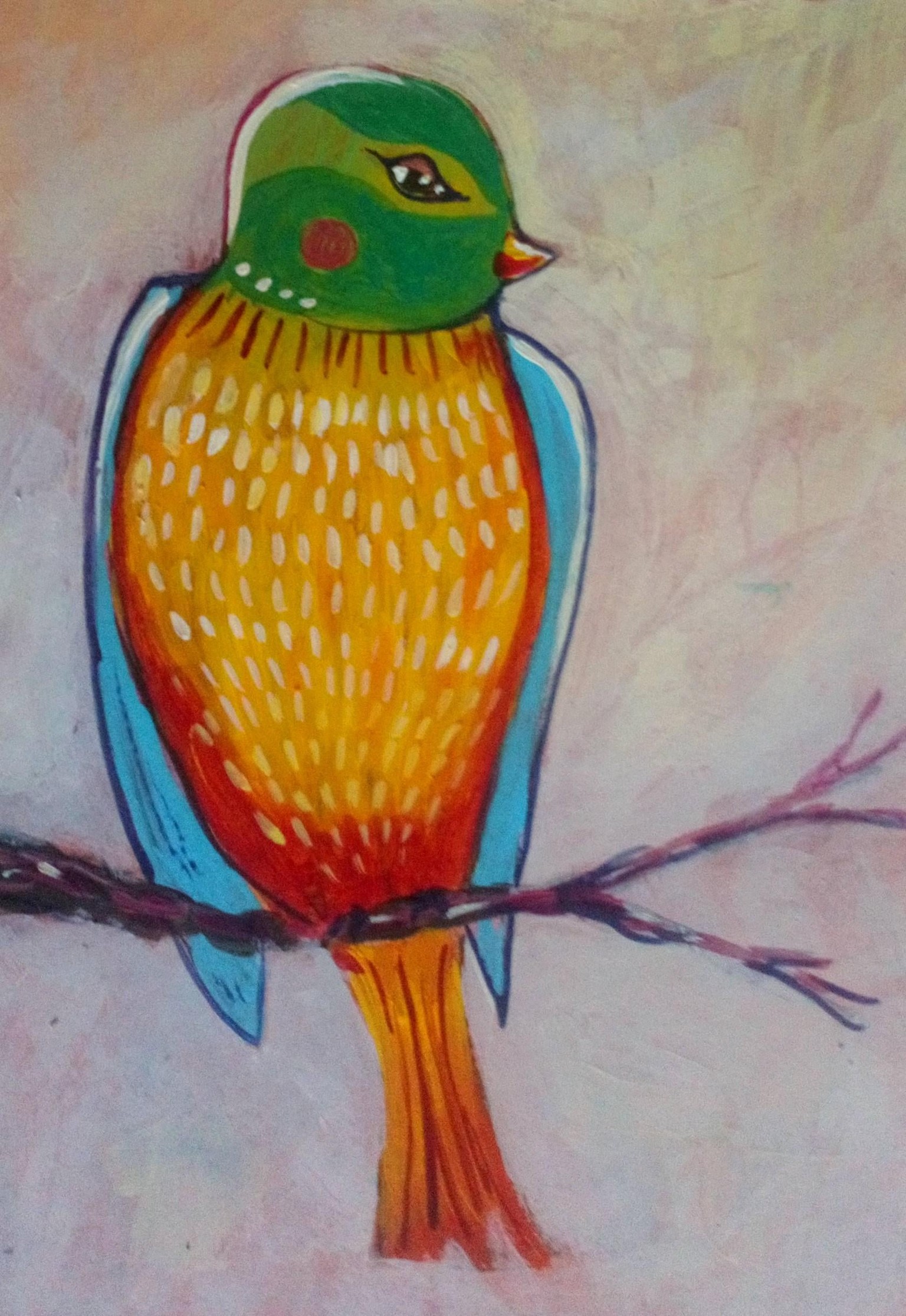 Whimsical Birds in Acrylic Paint - image 2 - student project