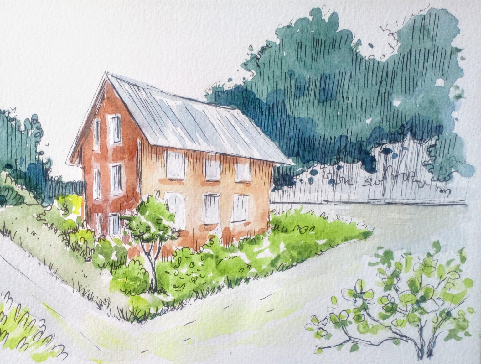 Greenery in Urban Sketching - image 15 - student project