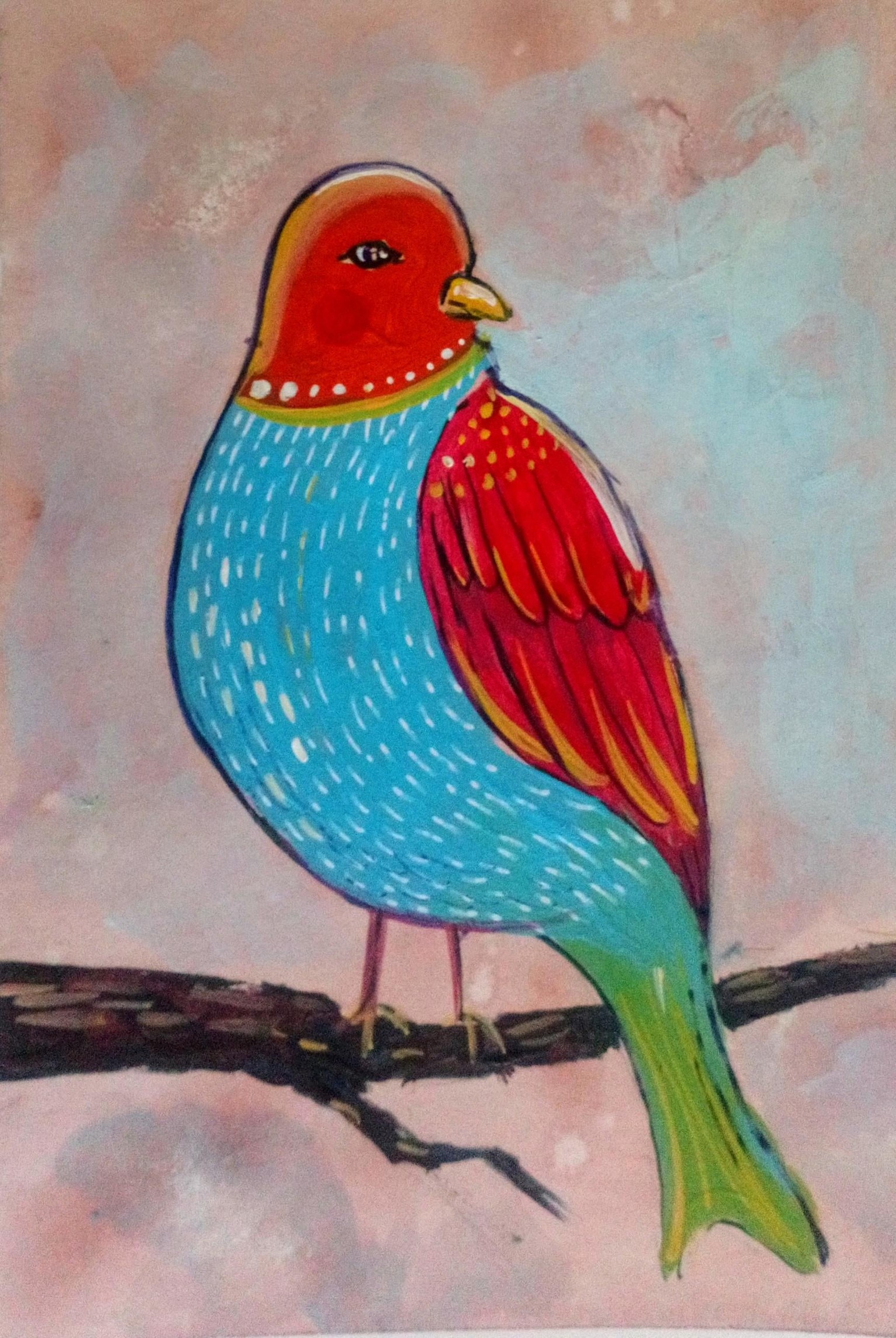 Whimsical Birds in Acrylic Paint - image 1 - student project
