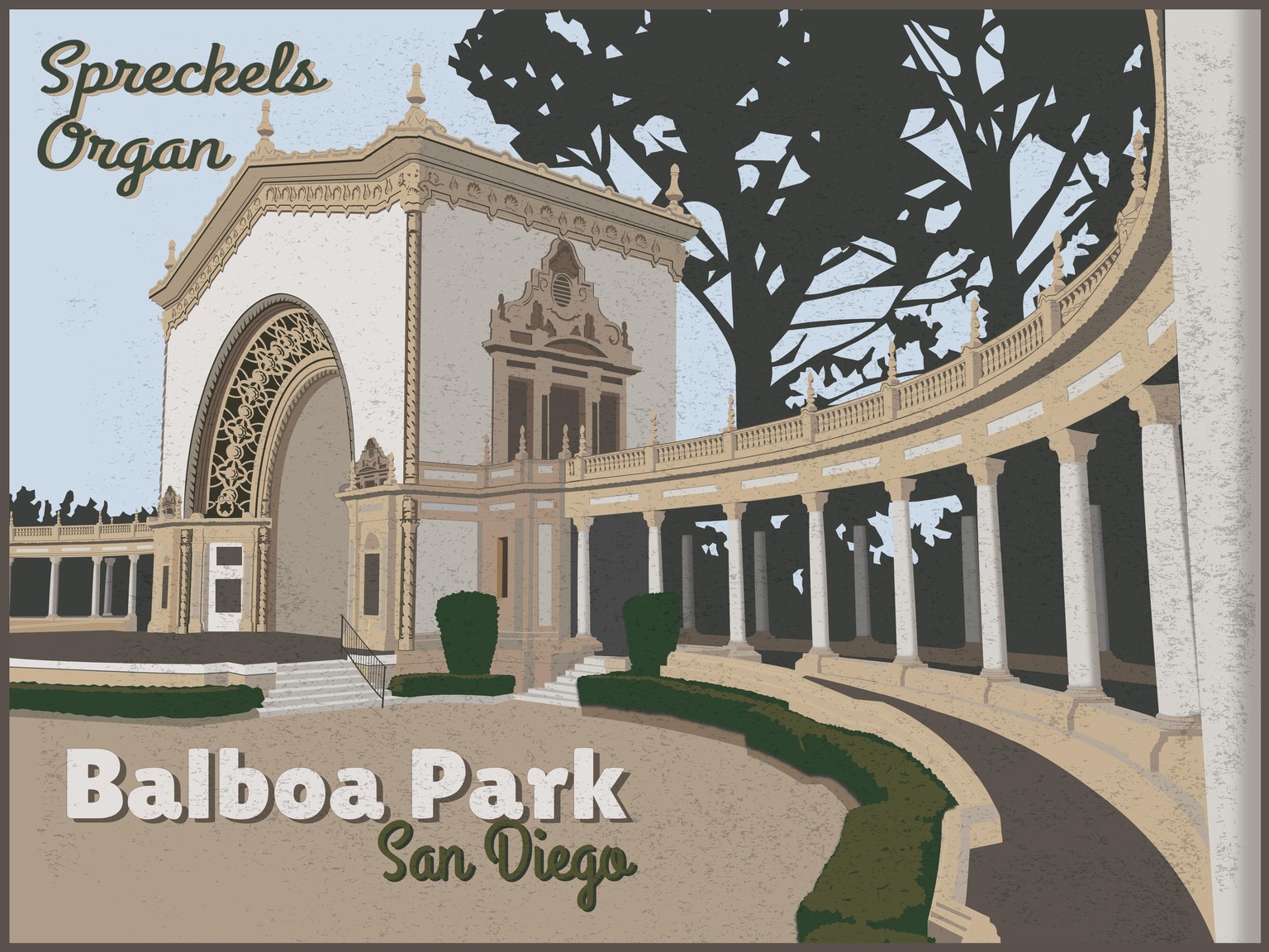 Balboa Park retro poster Version 2 - image 2 - student project