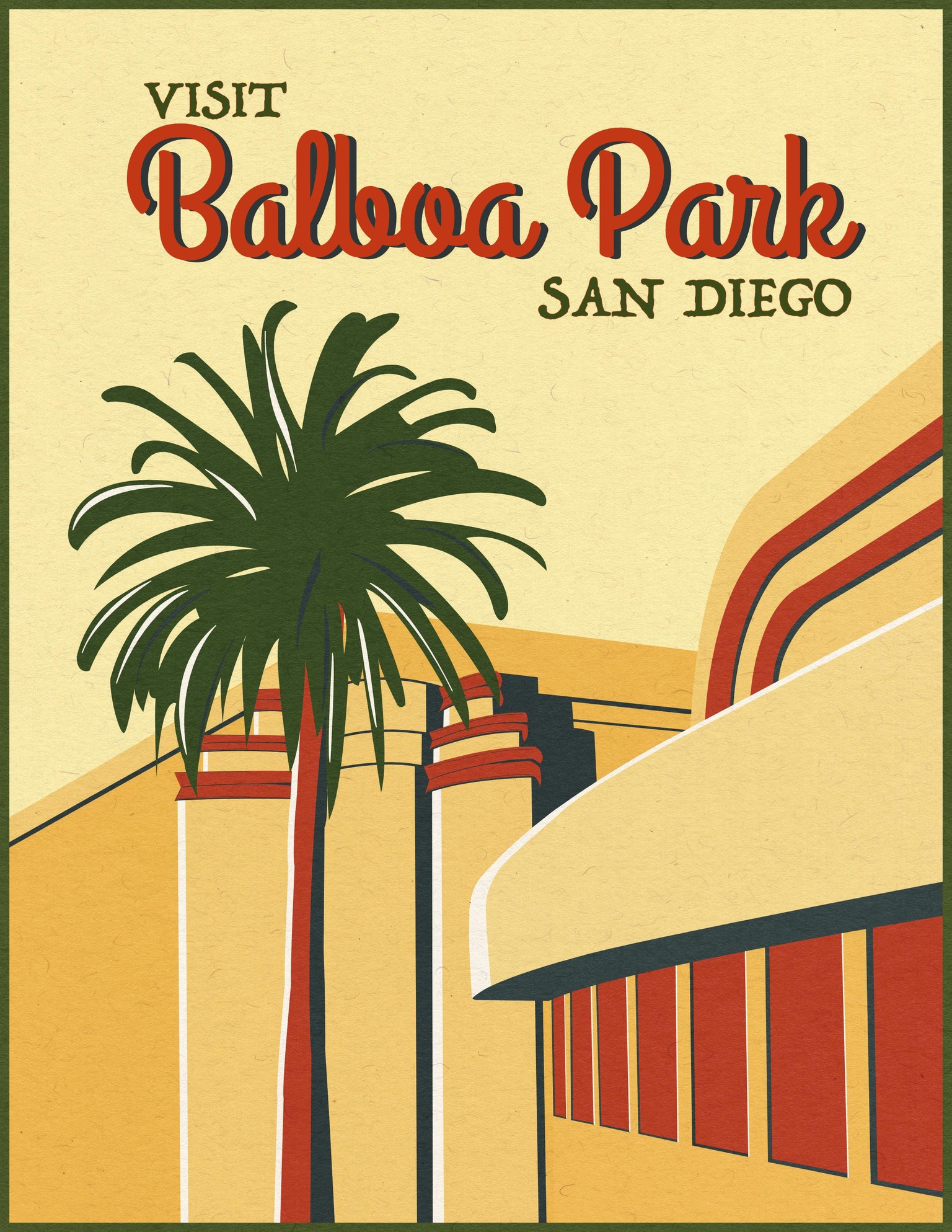 Balboa Park retro poster Version 2 - image 3 - student project