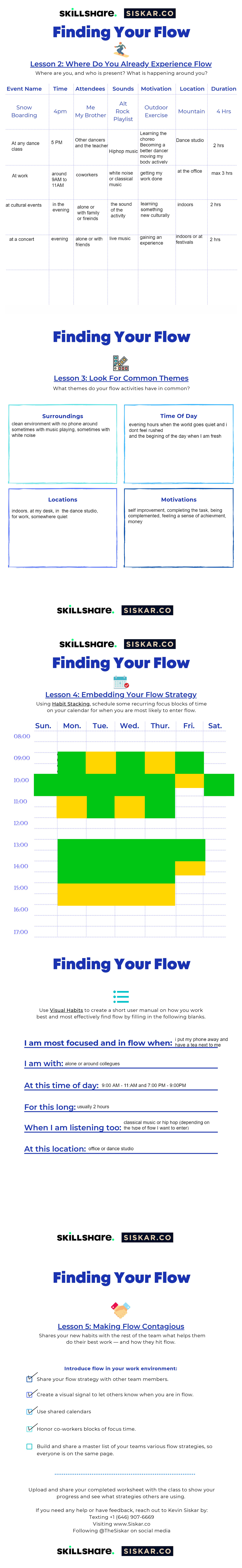 Kevin Siskar - Skillshare Flow Worksheet completed- Timea - image 1 - student project