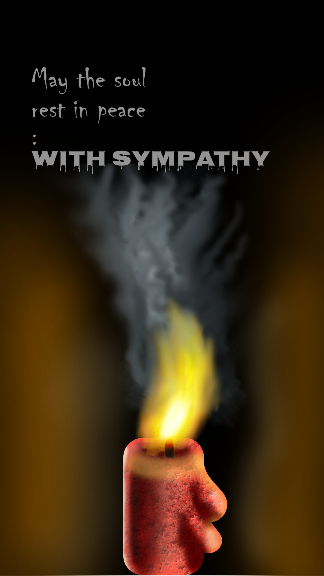 Rest in Peace Condolence card_Realistic flaming candle vector - image 1 - student project