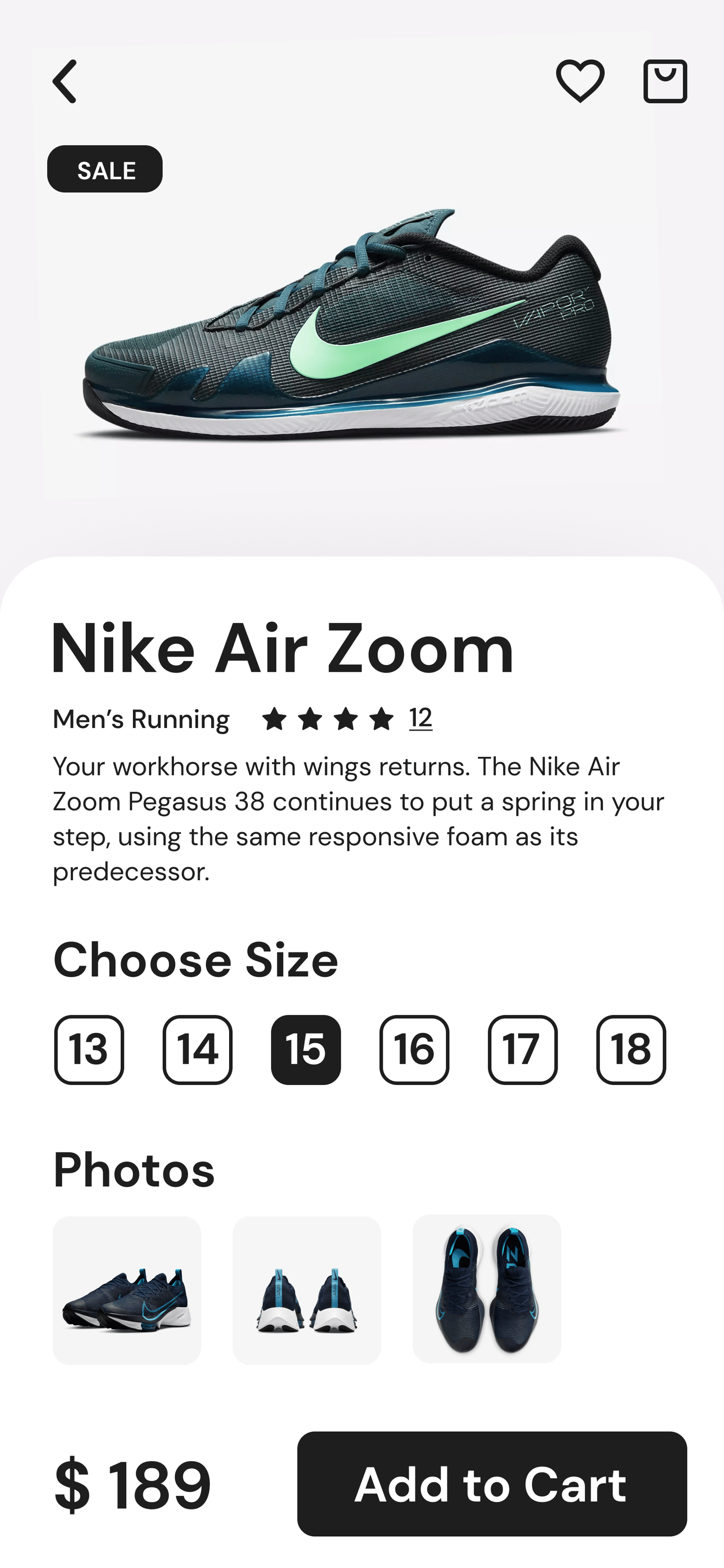 Nike - Product Page UI Design - image 1 - student project