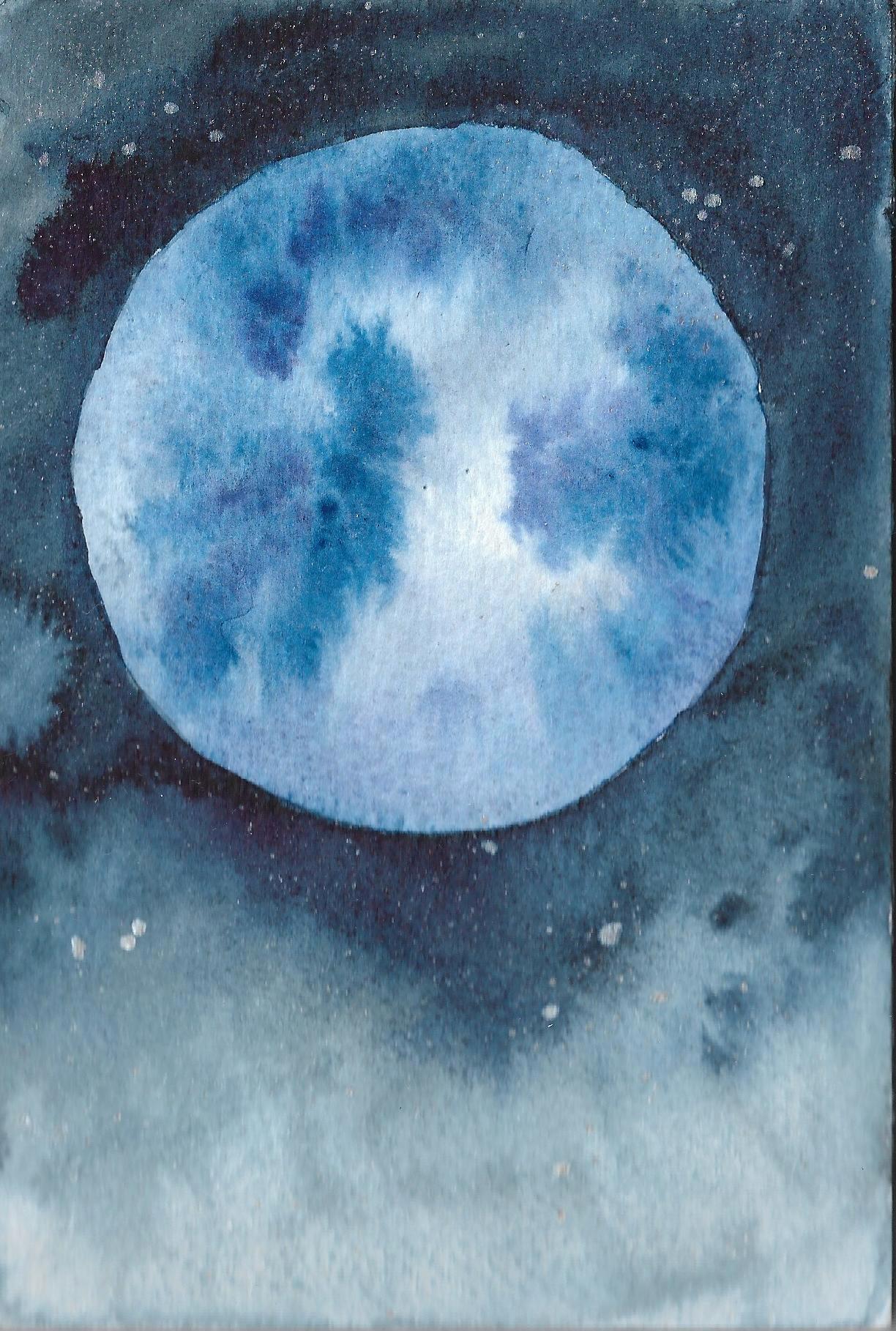 Watercolor Basics: The Moon + The Wet-on-Wet Technique - image 1 - student project