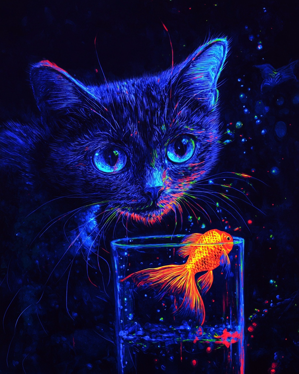 Midjourney AI – Unique Kitty and Goldfish - image 1 - student project