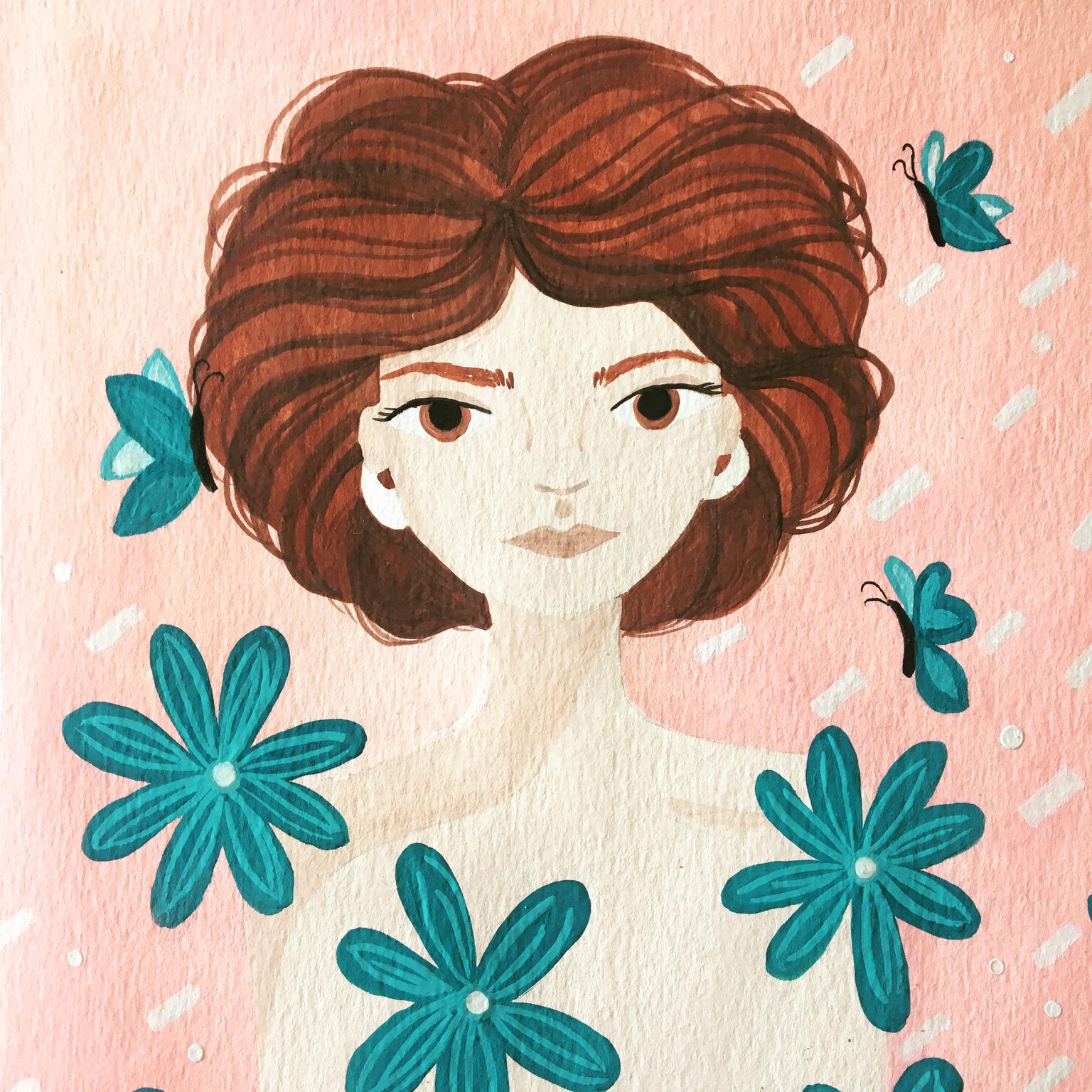 portrait with gouache - image 1 - student project