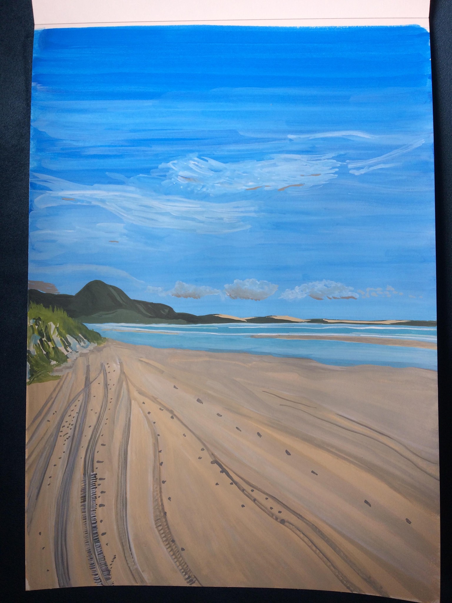 Beach Landscape in Gouache - image 1 - student project