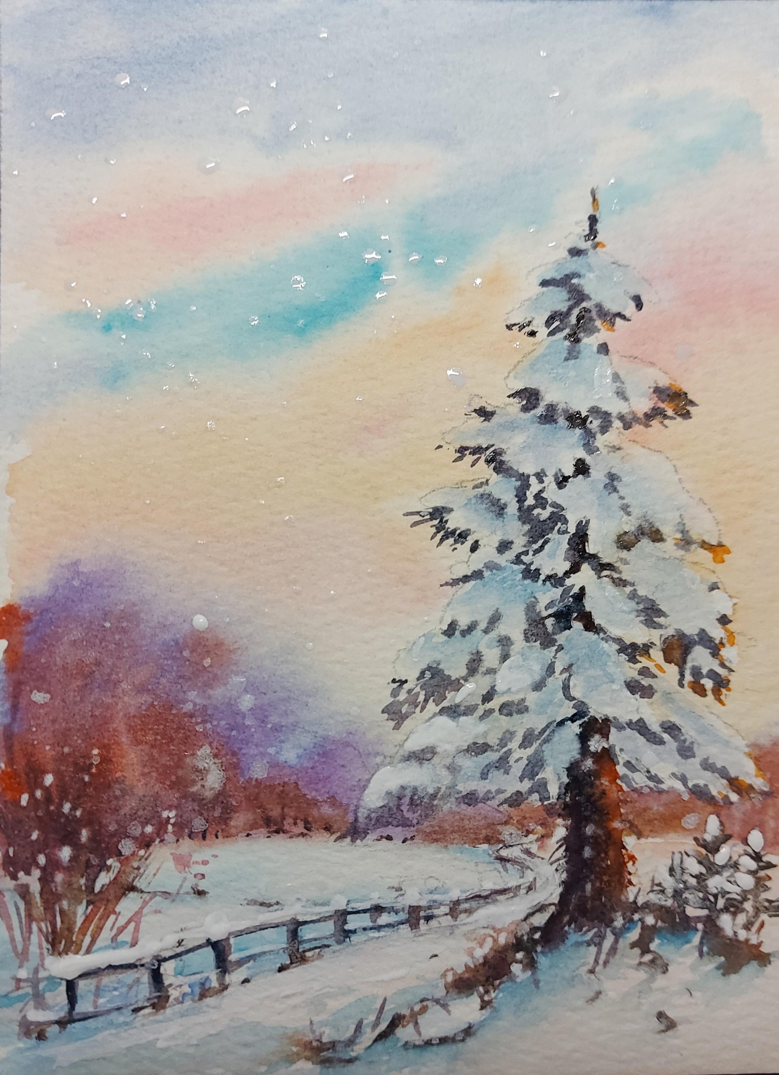 Watercolor Landscape - A Simple Art Challenge for 14 days - image 7 - student project
