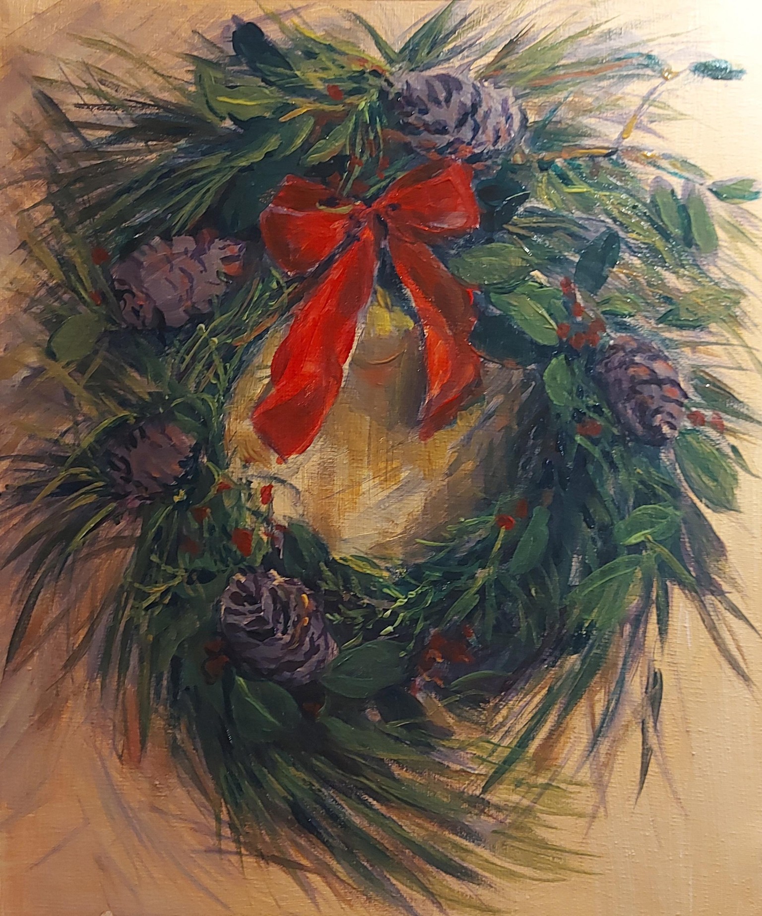 Beginning Acrylics: Christmas Wreath Decor - image 5 - student project