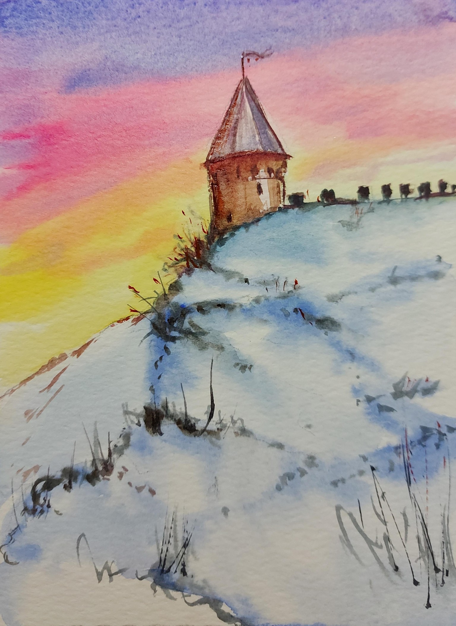 Watercolor Landscape - A Simple Art Challenge for 14 days - image 15 - student project