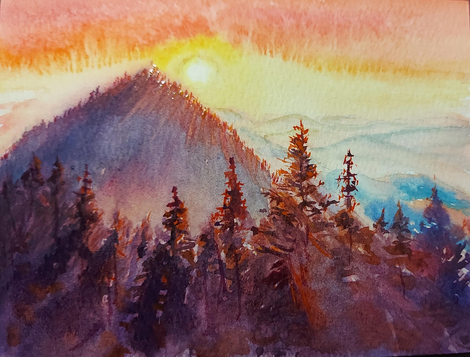 Watercolor Landscape - A Simple Art Challenge for 14 days - image 6 - student project