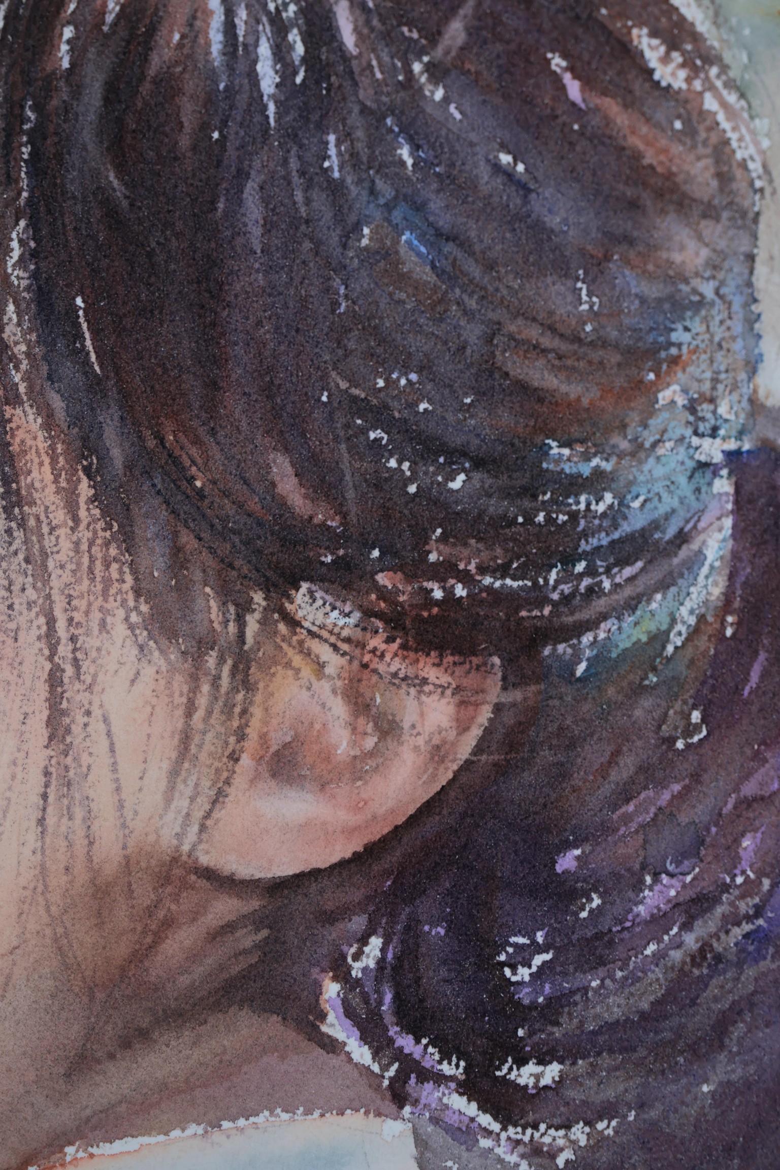 Magical Realism in Watercolor Portraits: Paint Smooth Skin in 1-2 Layers. Portra - image 3 - student project