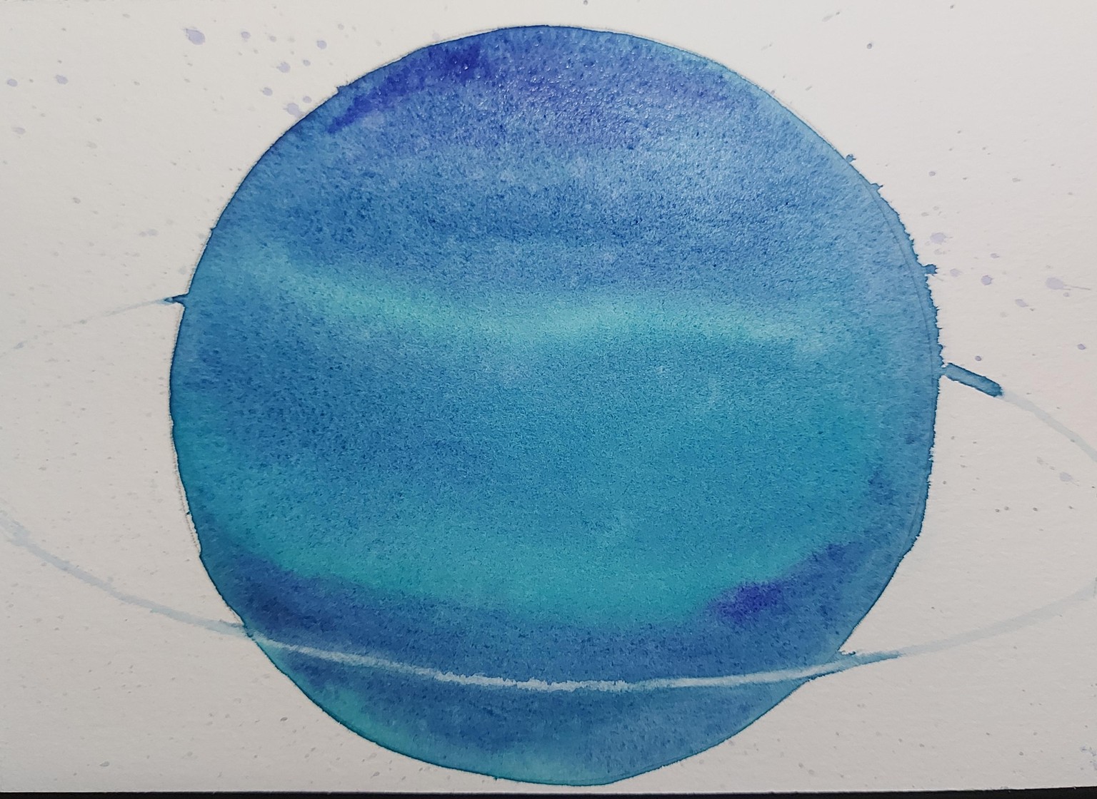 Watercolor for Beginners: Japanese Patterns on Planets - image 2 - student project